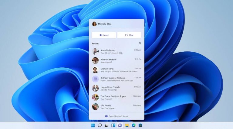 Microsoft Teams Chat is coming with a new Windows 11 preview update