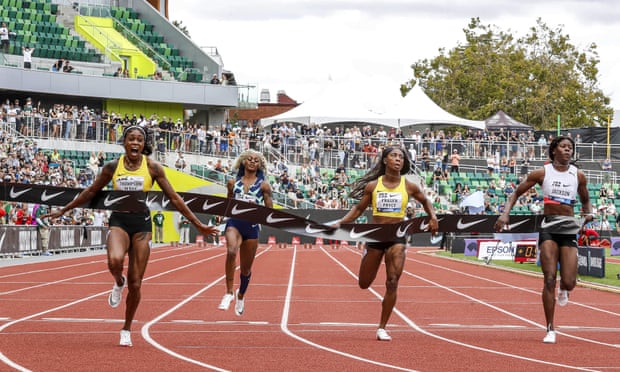 Sha’Carri Richardson humbled in 100m comeback as Thompson-Herah flirts with Flo-Jo